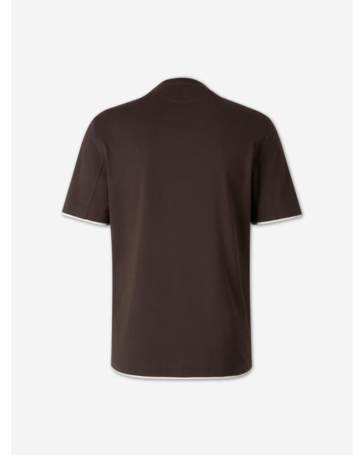 Brunello Cucinelli Brown Layered Short Sleeve T-Shirt for men