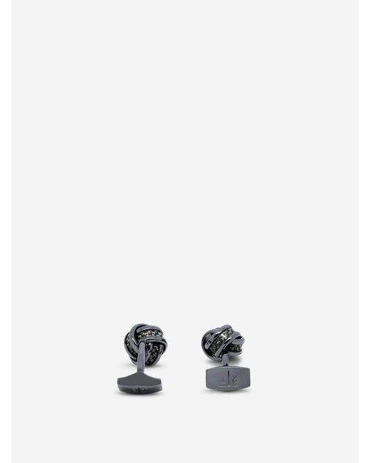 Tateossian White Carbon Knot Cufflinks for men