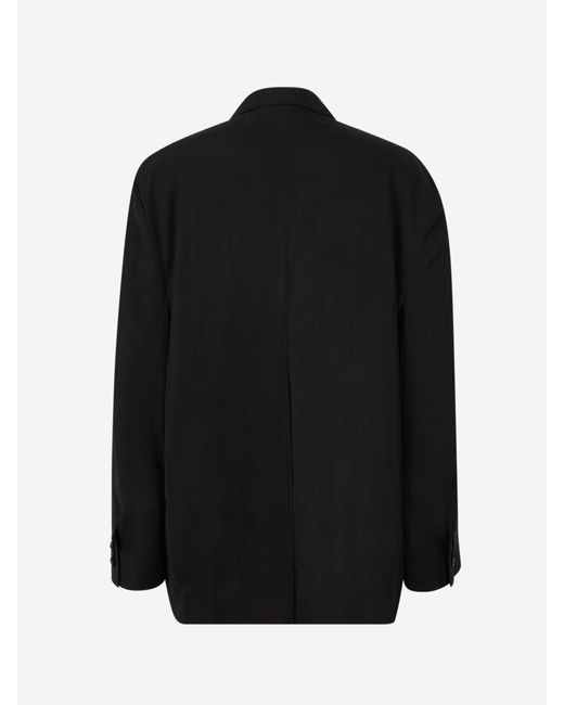 Balenciaga Black Flowy Blazer Logo