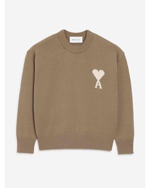 AMI Natural Crew Neck Sweater for men