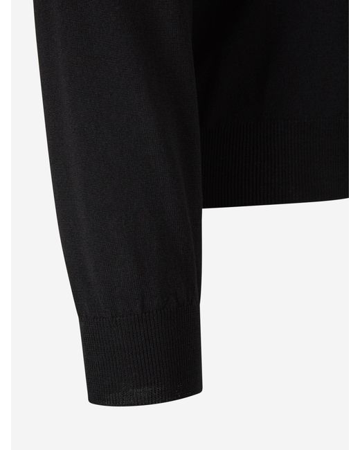 Zanone Black Wool Knitted Sweater for men
