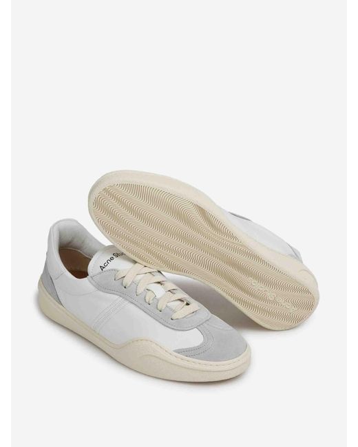 Acne White Leather Sneakers for men