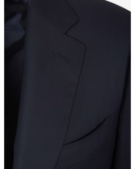 Canali Blue Plain Wool Suit for men