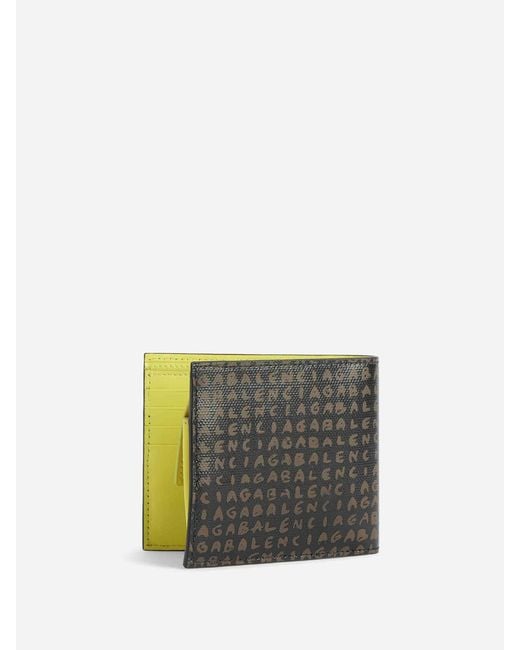Balenciaga White Logo Folding Wallet for men
