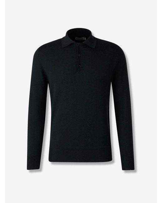 Canali Black Cotton Polo for men