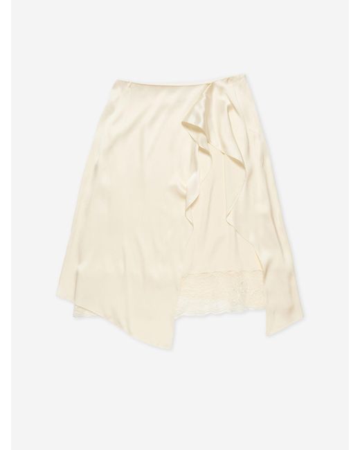 Acne White Draped Midi Skirt