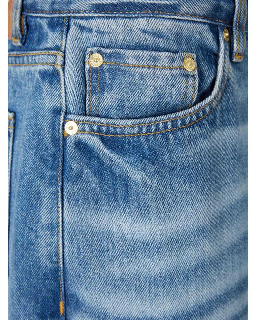 Ganni Blue Lyocell Wide Leg Jeans