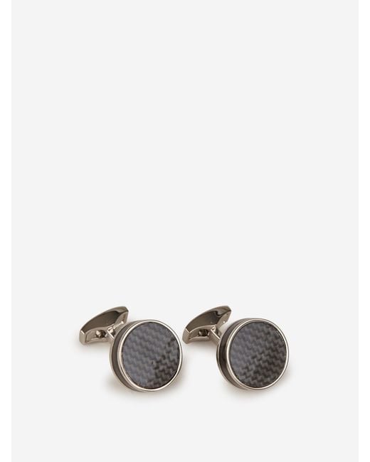 Tateossian Black Carbon Fiber Tablet Cufflinks for men