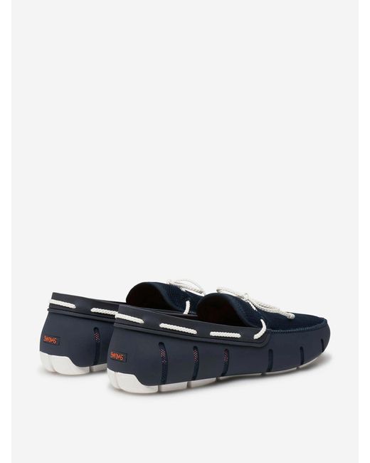 Swims Blue Lace-Up Boat Shoes for men