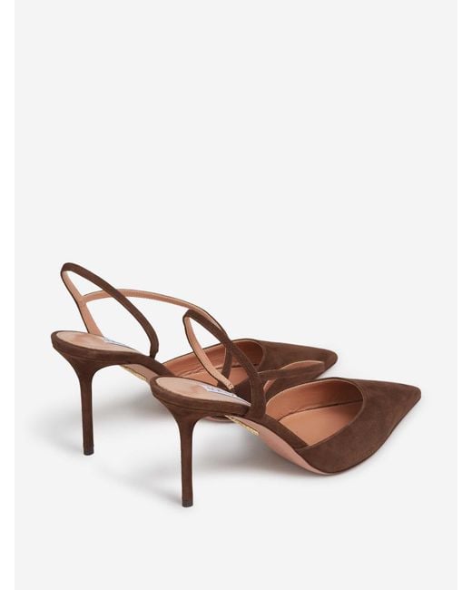 Aquazzura Brown Suede Heels