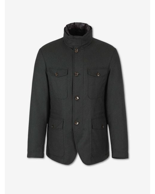 Montecore Black Short Wool Coat for men
