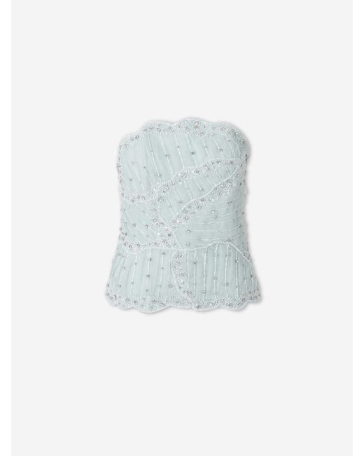 Costarellos Blue Top Fiori