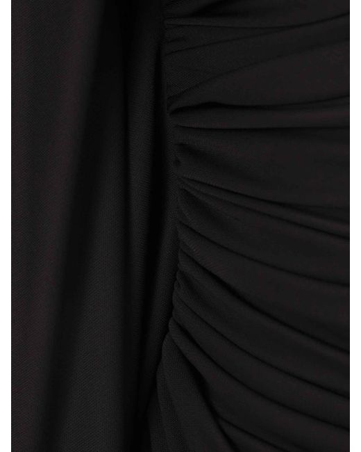 Vestido Midi Drapeado Bottega Veneta de color Black