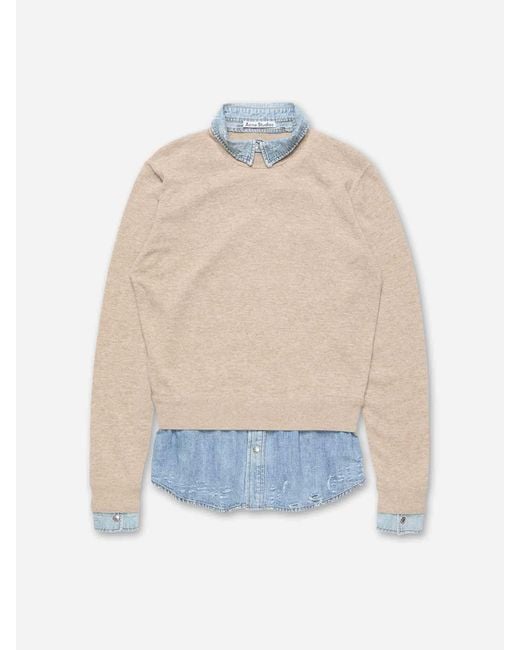 Acne White Layered Wool Jersey