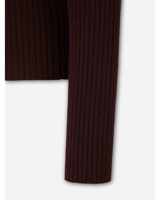 Courreges Purple Ribbed Jersey Logo