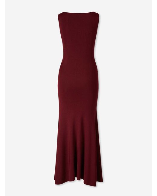 Roland Mouret Purple Gathered Knit Dress