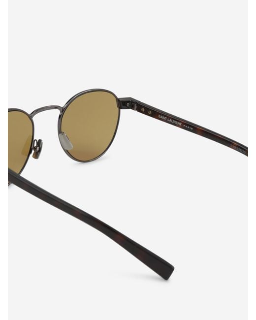 Lunettes De Soleil Rondes Saint Laurent en coloris Metallic