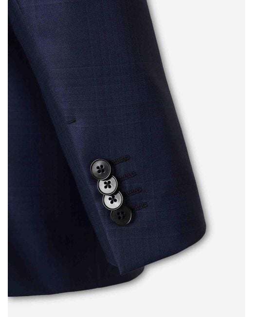 Zegna Blue Straight Wool Suit for men