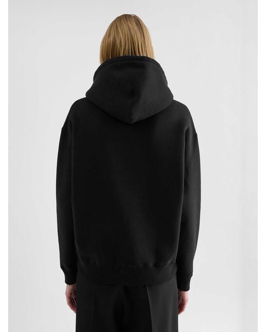 Jil Sander Black Cotton Hoodie for men
