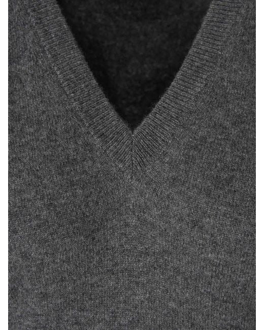 Jil Sander Gray Cashmere Knit Sweater