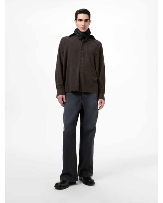 Our Legacy Brown Textured Shirt for men