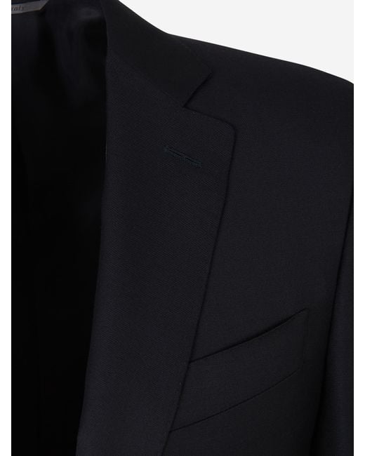 Canali Blue Wool Straight Suit for men