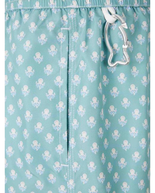 Fedeli Blue Printed Swimsuit for men
