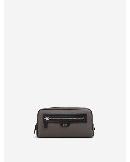 Tom Ford White Leather Toiletry Bag for men
