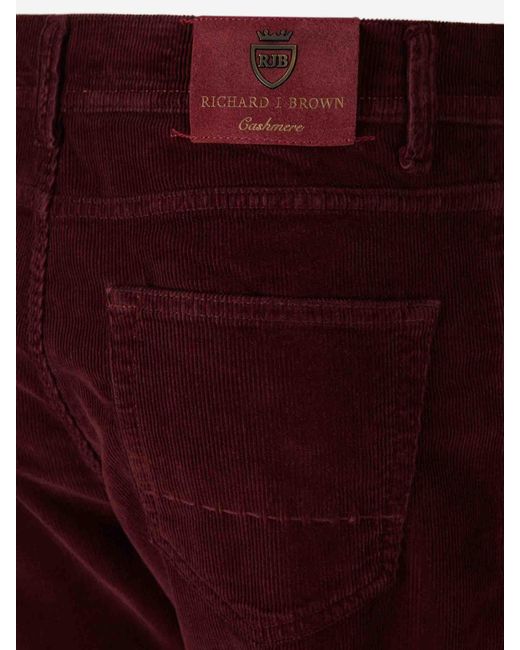 Pantalones Pana Algodón richard j. brown de hombre de color Red