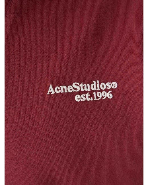 Acne Red Logo Sweatshirt Cotton for men