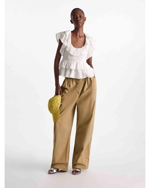 Dorothee Schumacher White Cotton Ruffle Top