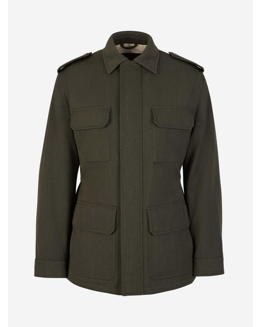 Loro Piana Green Wool Field Jacket for men