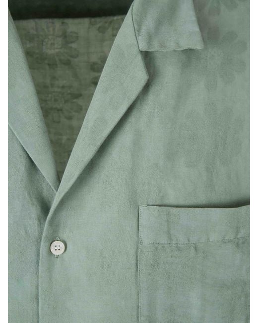 Vincenzo Di Ruggiero Green Linen Casual Shirt for men