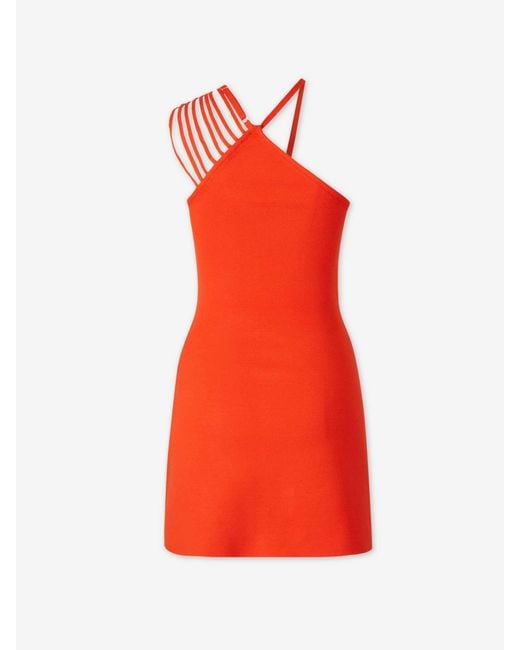 Cult Gaia Orange Camelia Knit Dress