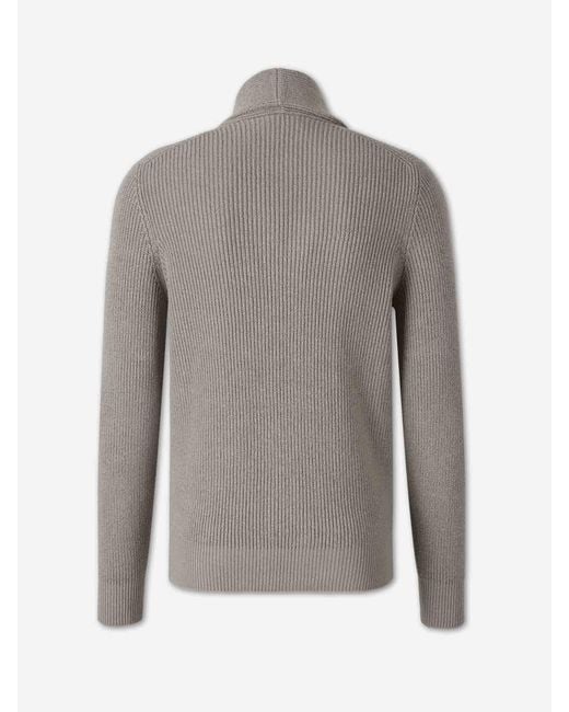 Brunello Cucinelli Gray Cotton Knit Cardigan for men