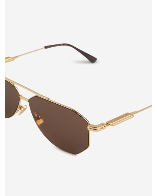Bottega Veneta Metallic Aviator Sunglasses