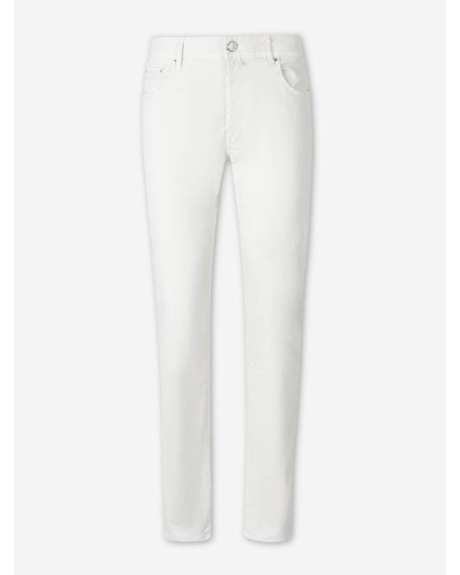 Jacob Cohen White Straight Pants Bard for men