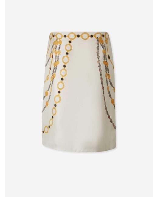 Versace Natural Printed Pencil Skirt