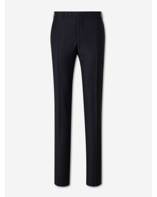 Canali Blue Straight Wool Suit for men