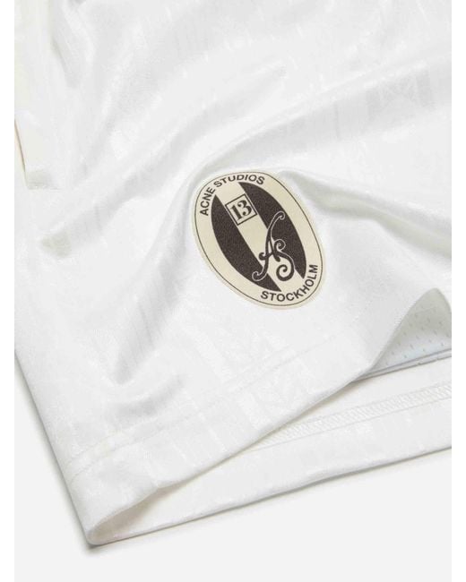 Acne White Technical Bermuda Shorts for men