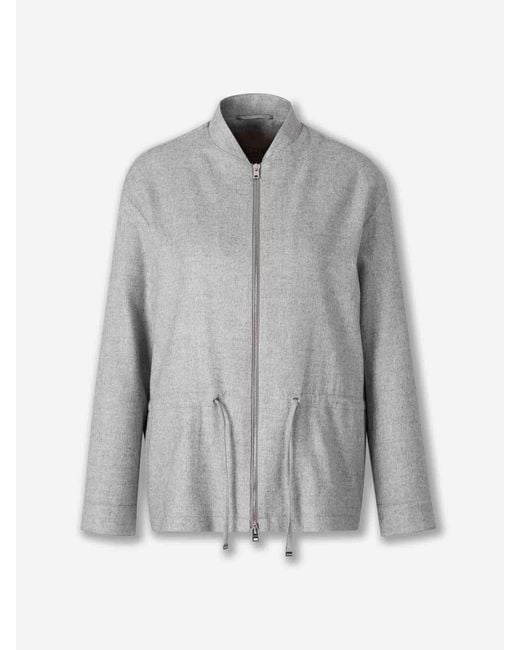 Herno Gray Cashmere Silk Casual Jacket
