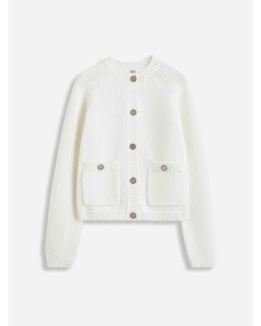 Totême White Chunky Knit Cardigan