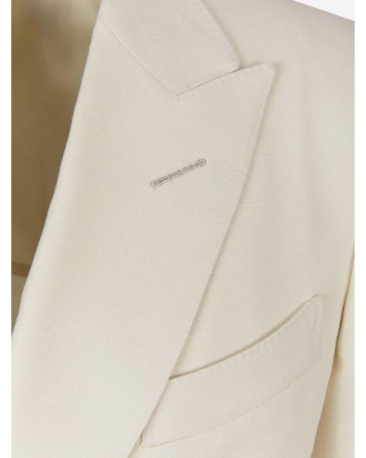 Tom Ford White Plain Wool Suit for men