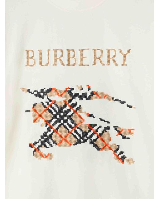 Burberry White Knight Motif T-Shirt for men