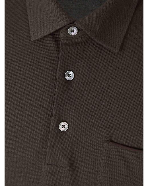 Zegna Black Short-Sleeve Polo Shirt for men