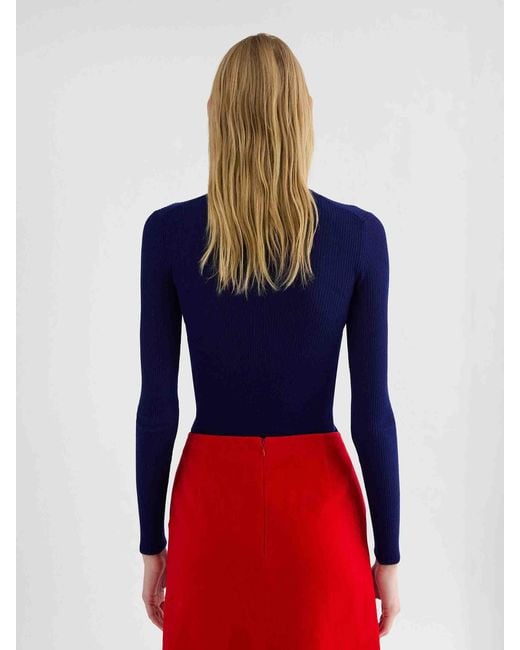 Jil Sander Blue Turtleneck Sweater