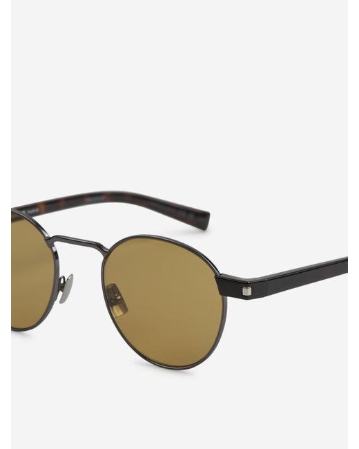 Lunettes De Soleil Rondes Saint Laurent en coloris Metallic