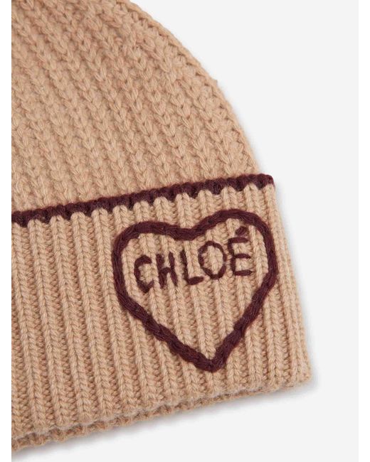 Chloé Natural Gerippte Logo-Kappe