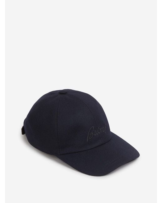 Brioni Blue Cotton Cap Logo for men