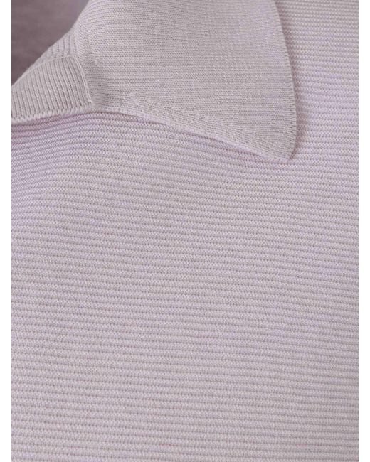 Canali Purple Polo Punto for men